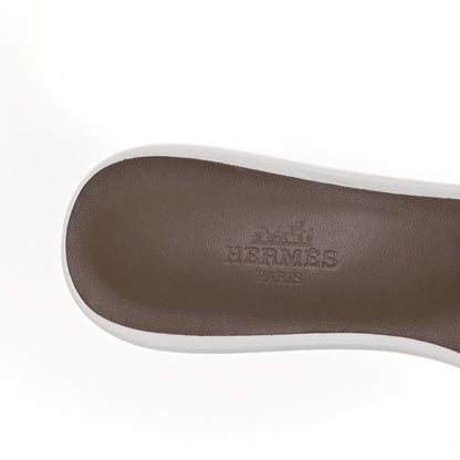 Hermes Calfskin Oasis Sandals 38 White 6 of 6