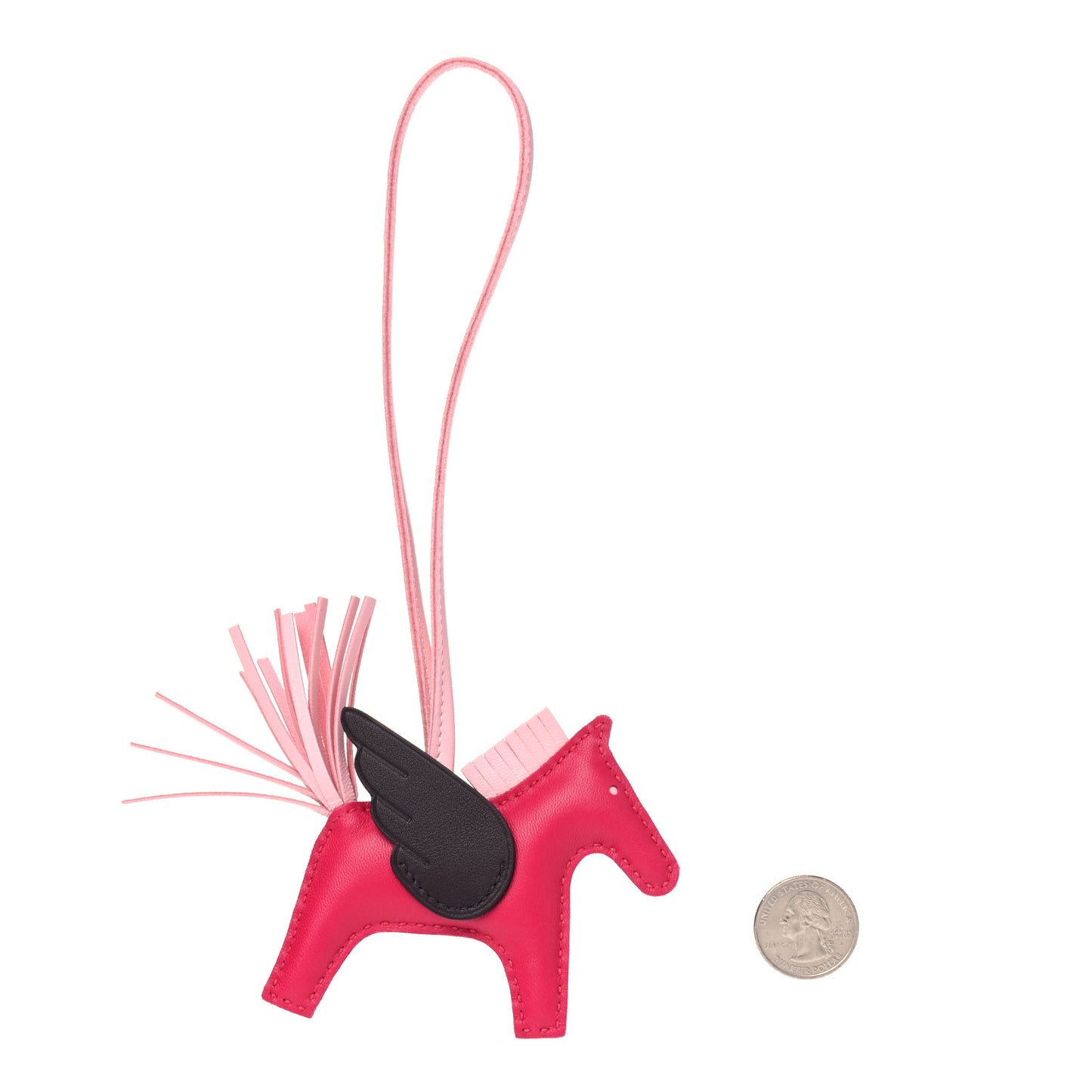 Milo Lambskin Grigri Rodeo Pegase Horse Bag Charm PM Framboise Rose Sakura Rouge Sellier