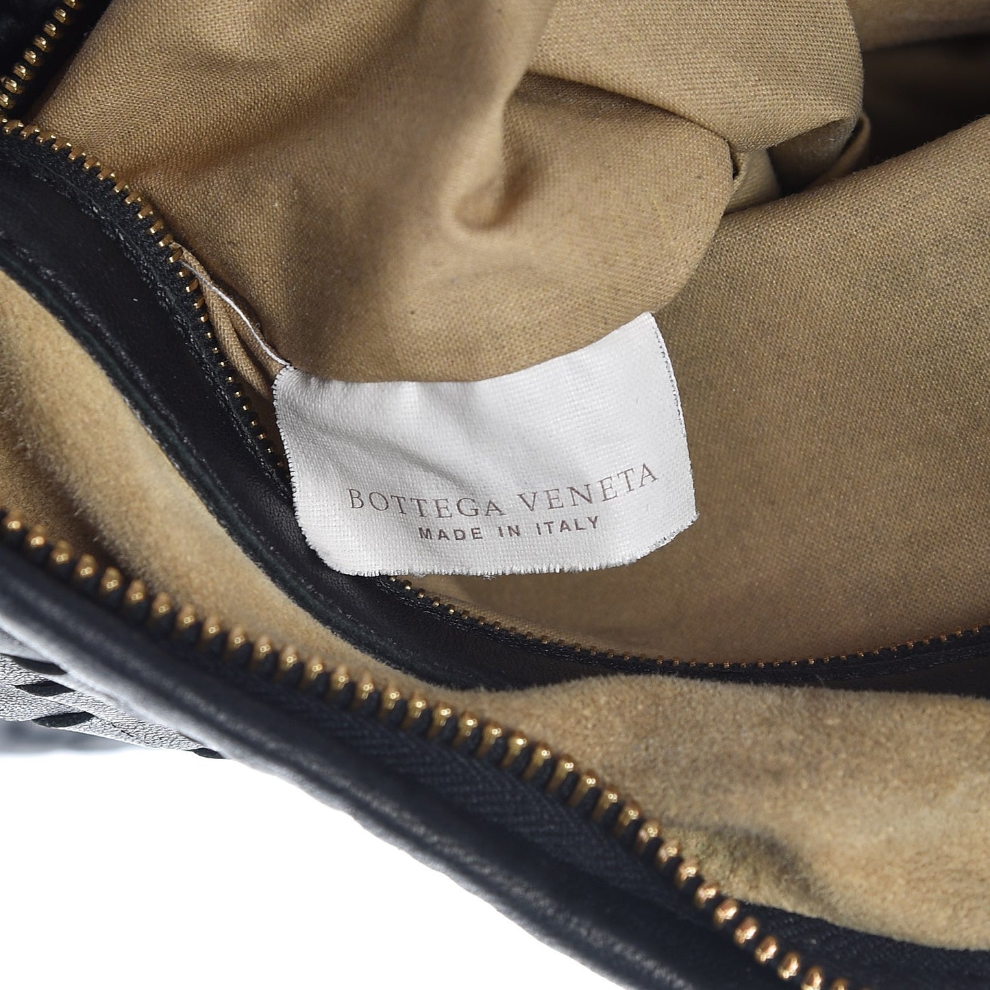 Nappa Intrecciato Pleated Large Veneta Hobo Black