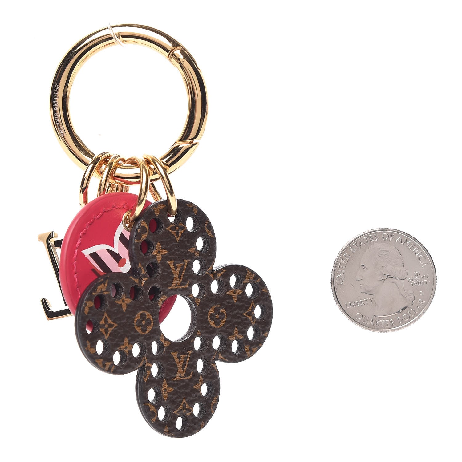 Louis Vuitton Monogram Fetish Flower Perforated Bag Charm Pink 2 of 3