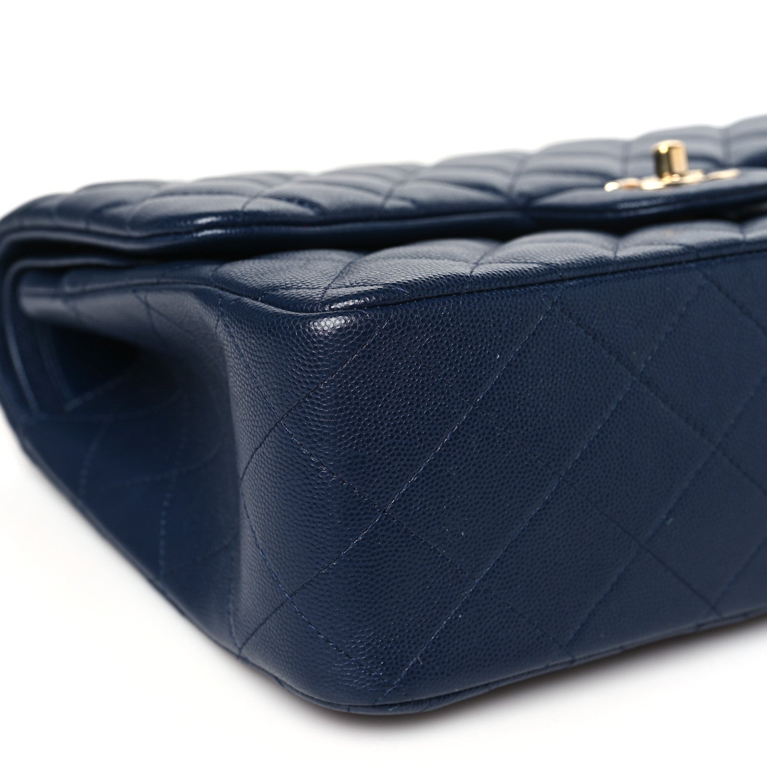 Chanel Caviar Quilted Jumbo Double Flap Navy Blue 9 of 14