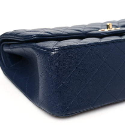 Chanel Caviar Quilted Jumbo Double Flap Navy Blue 9 of 14