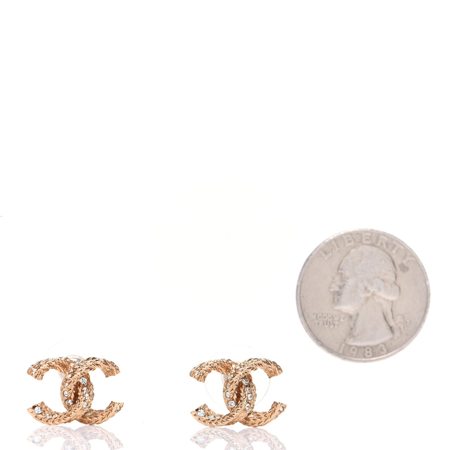 Crystal Twisted CC Earrings Gold