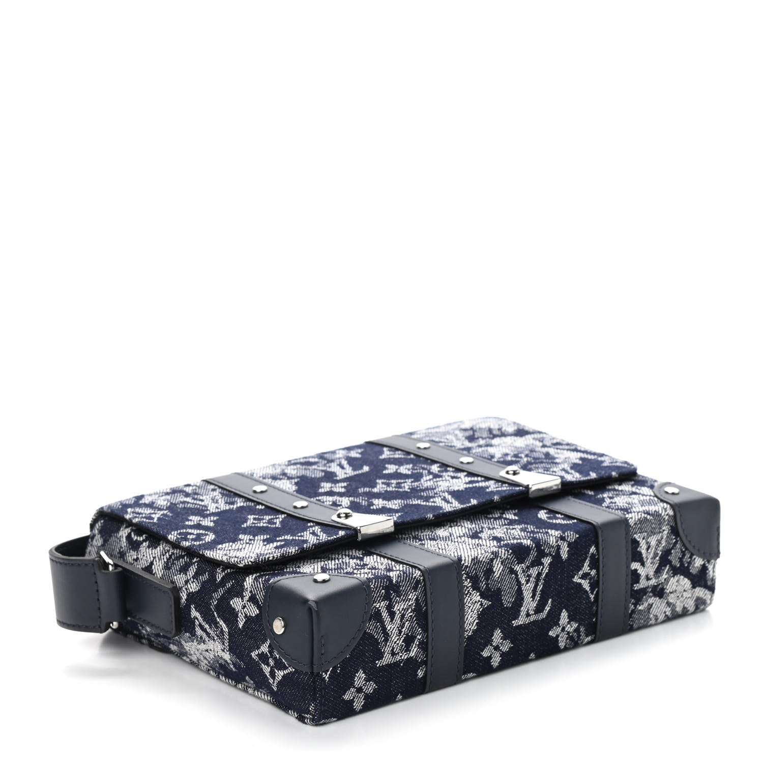 Louis Vuitton Monogram Tapestry Trunk Messenger Bleu 4 of 11