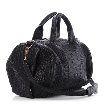 Alexander Wang Pebbled Lambskin Rocco Black Rose Gold Hardware 3 of 9