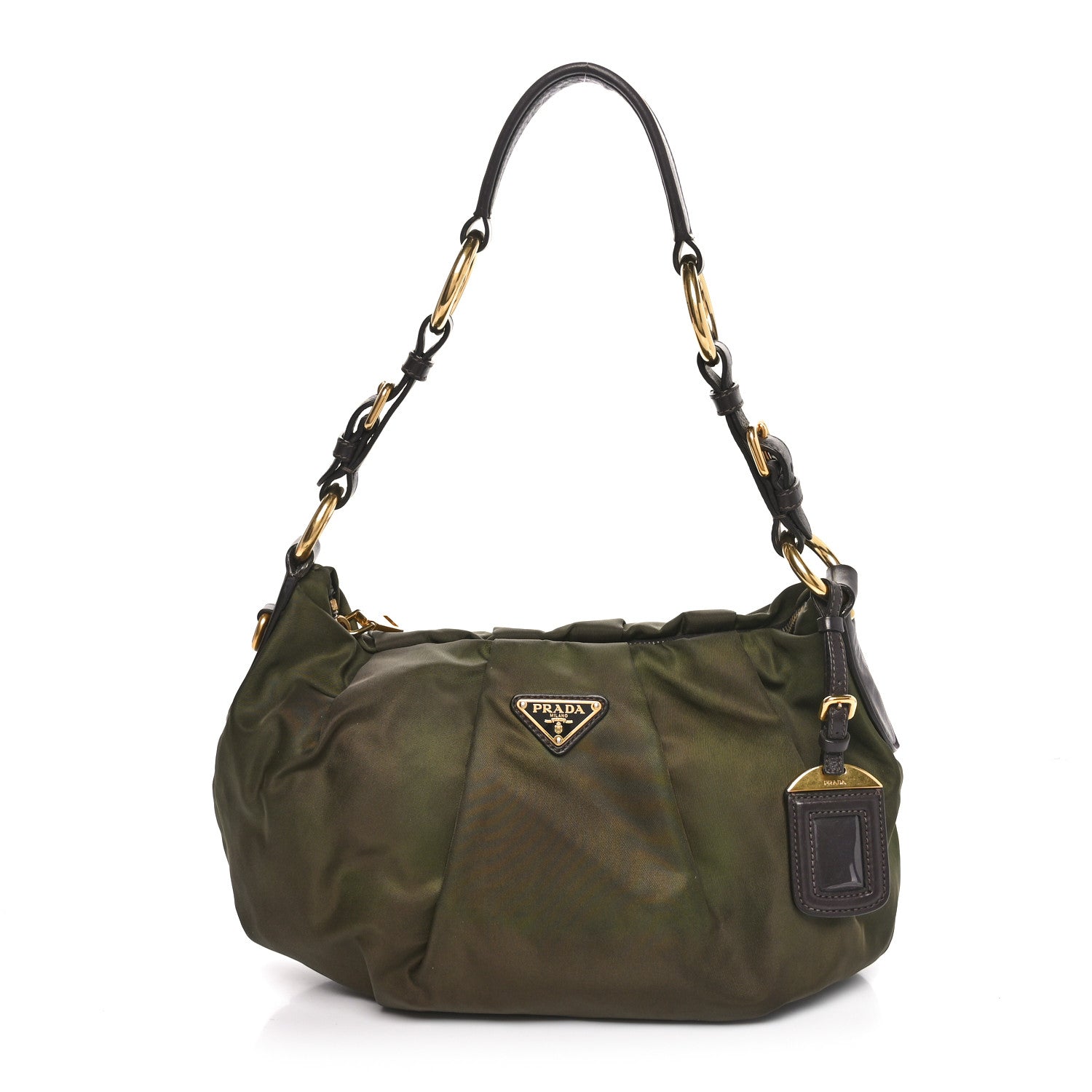 Prada Tessuto Nylon Vitello Daino Hobo Bruciato 1 of 9
