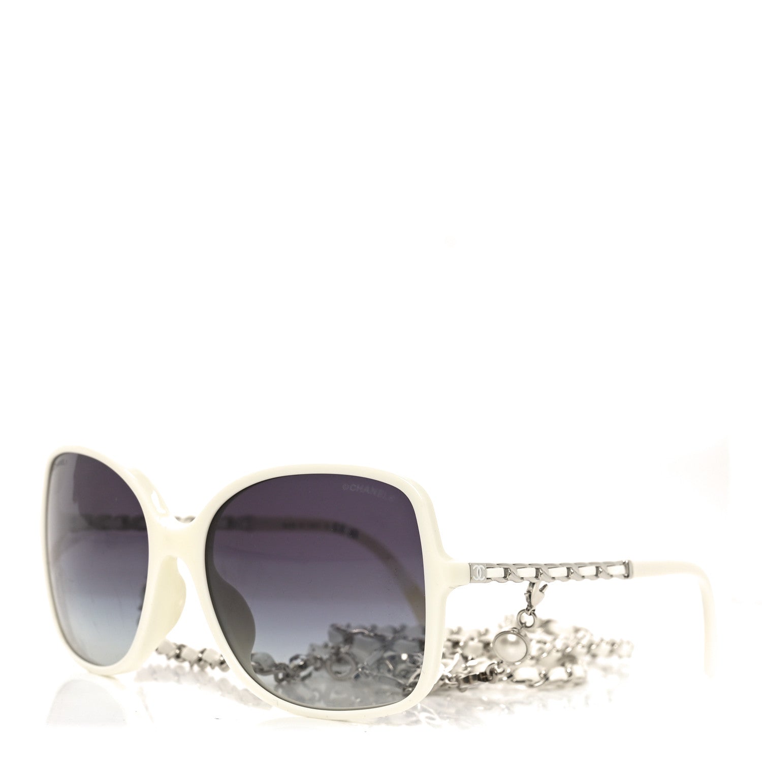 Chanel Acetate Metal Lambskin Square Chain Sunglasses 5210-Q-A