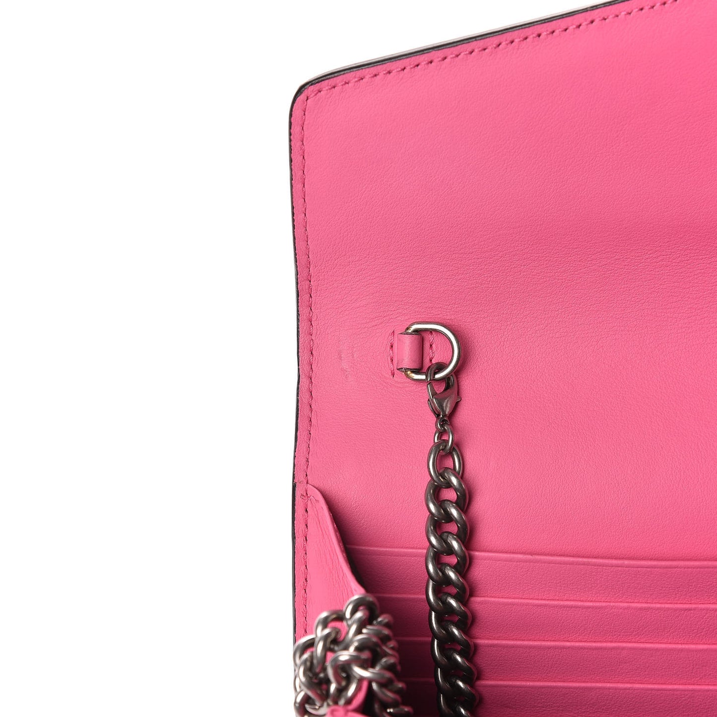 Suede Mini Dionysus Chain Wallet Pink Tropical Flower