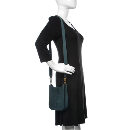 Hermes Taurillon Clemence Evelyne TPM Vert Cypress 2 of 10