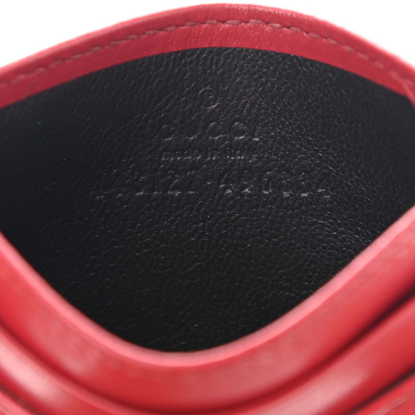 Calfskin Matelasse GG Marmont Card Holder Hibiscus Red