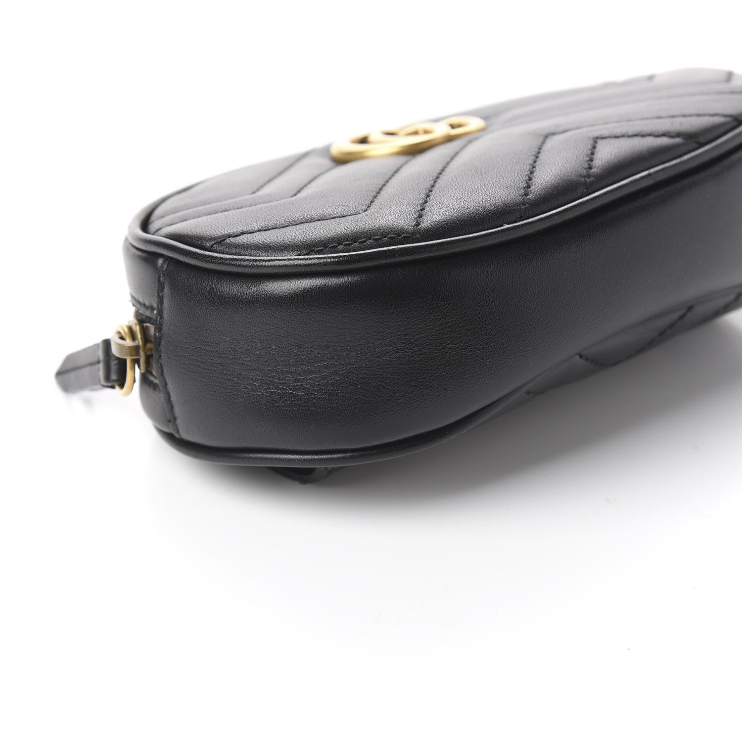 Gucci Calfskin Matelasse GG Marmont Belt Bag 75 30 Black 9 of 11