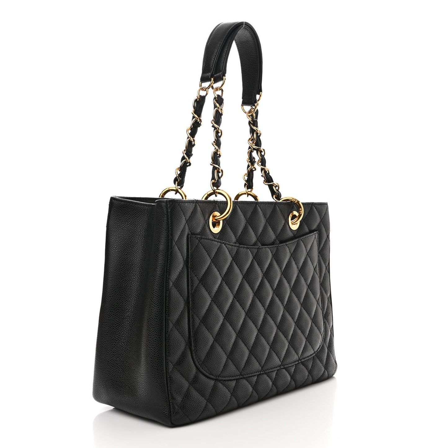 Caviar Quilted Grand Shopping Tote GST Black