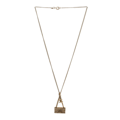 Chanel Metal Flap Bag Necklace Gold 2 of 5
