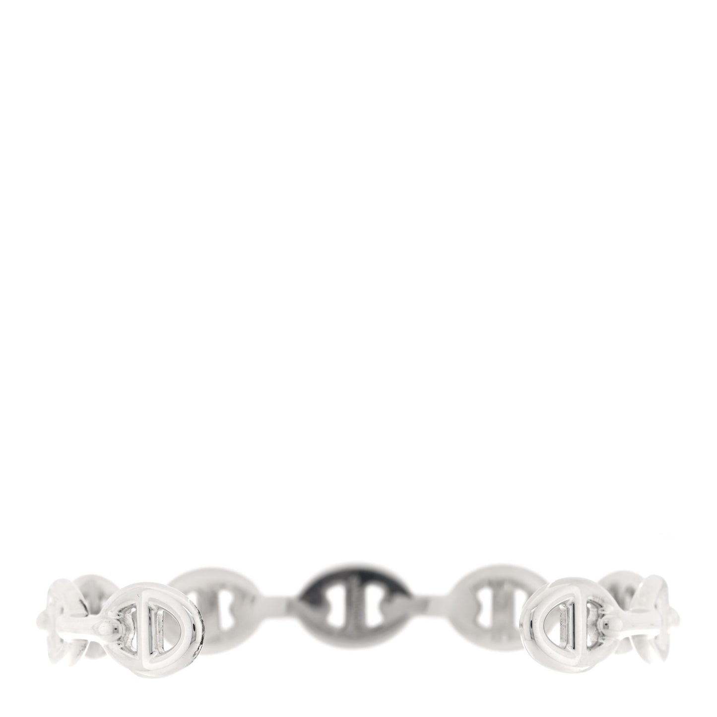 Sterling Silver MM Chaine d'Ancre Enchainee Cuff Bracelet LG