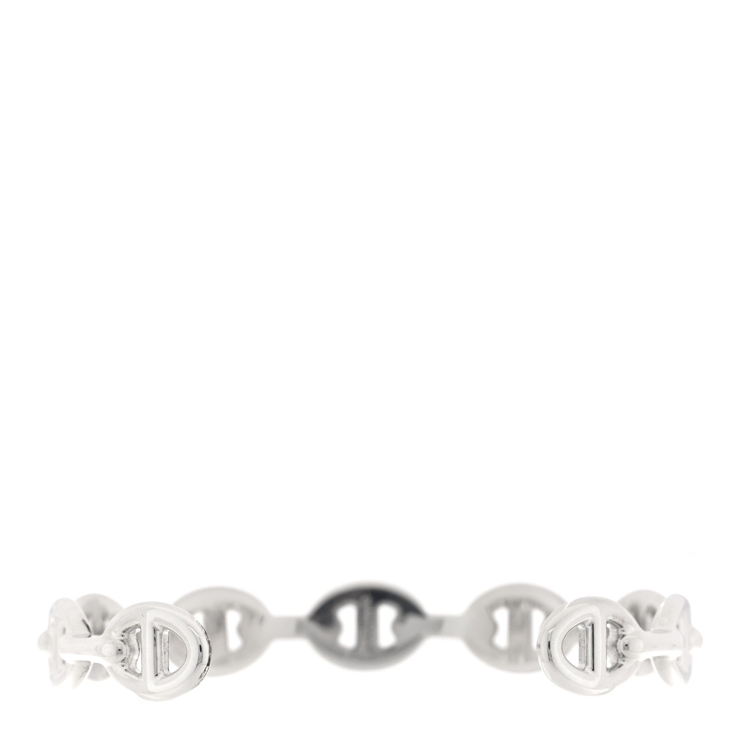 Hermes Sterling Silver MM Chaine d'Ancre Enchainee Cuff Bracelet LG 2 of 5