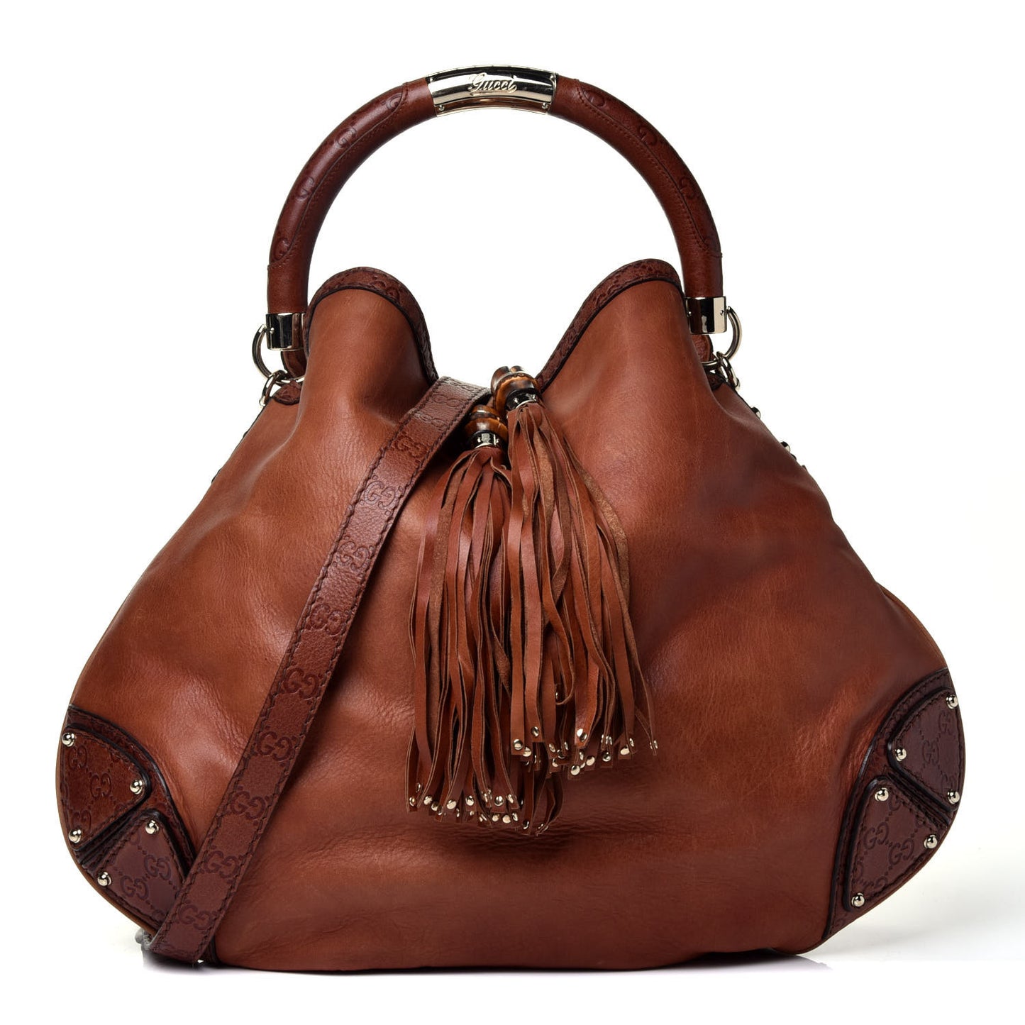 Calfskin Large Indy Top Handle Hobo Brown