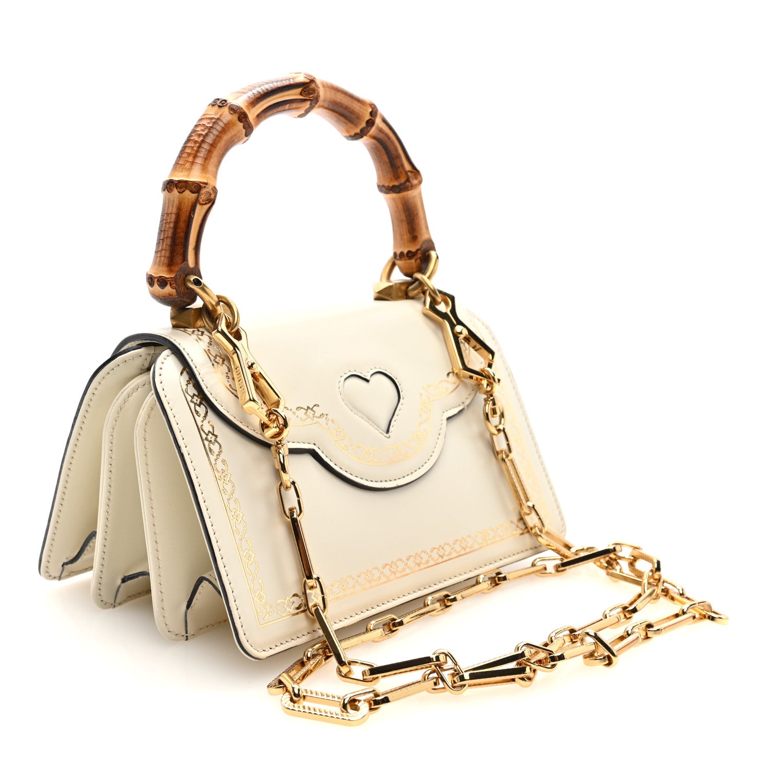 Gucci Calfskin Bamboo Mini Thiara Top Handle Bag White 3 of 9