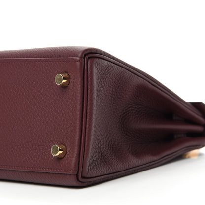 Hermes Togo Kelly Retourne 25 Bordeaux 7 of 11