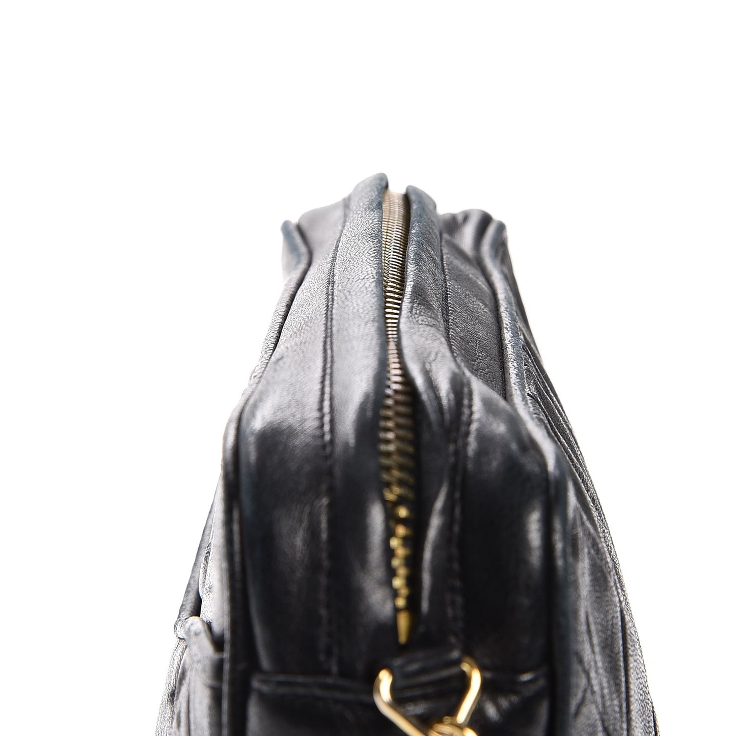 Lambskin Quilted CC Tassel Camera Case Black