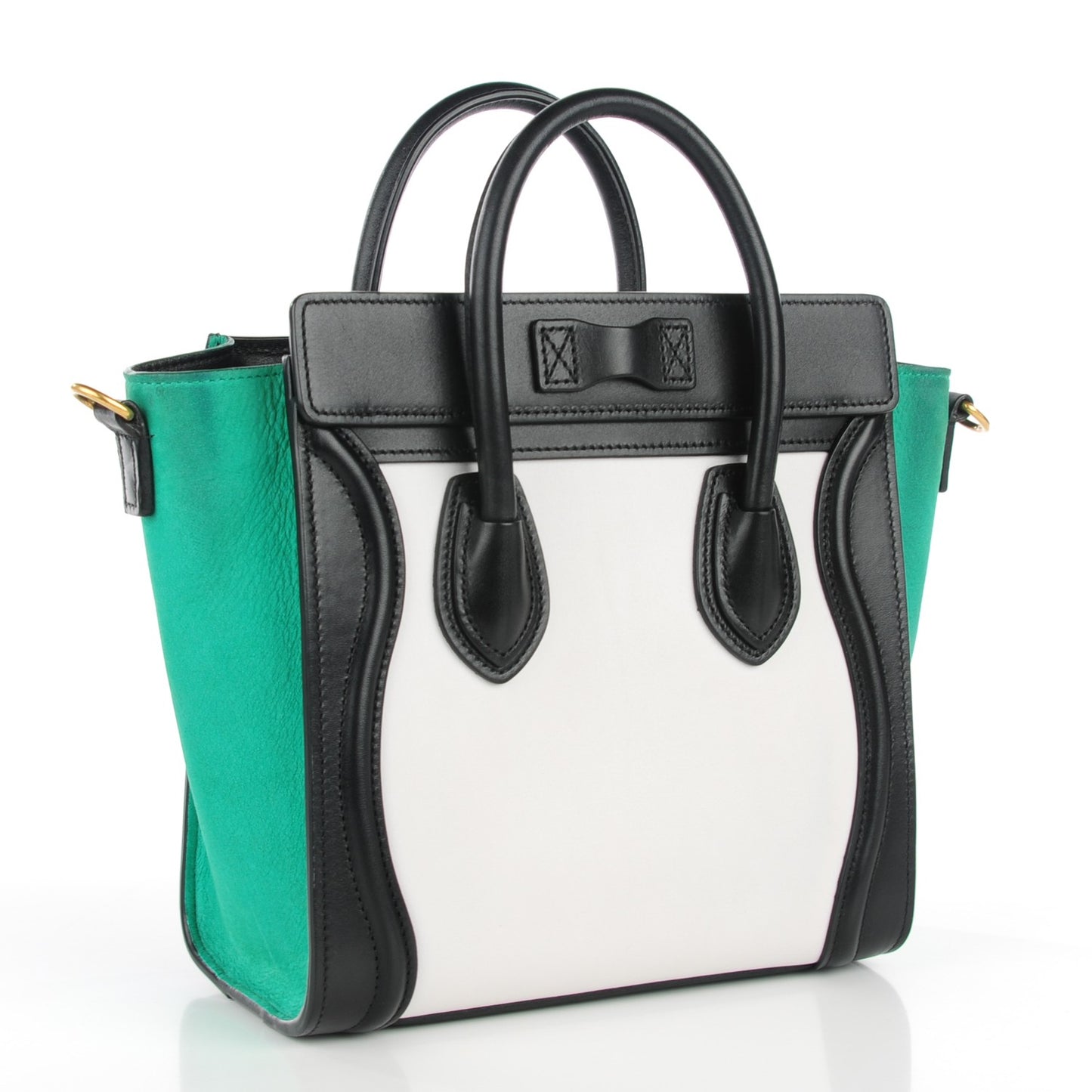 Smooth Calfskin Nubuck Nano Tri-Color Luggage Palm