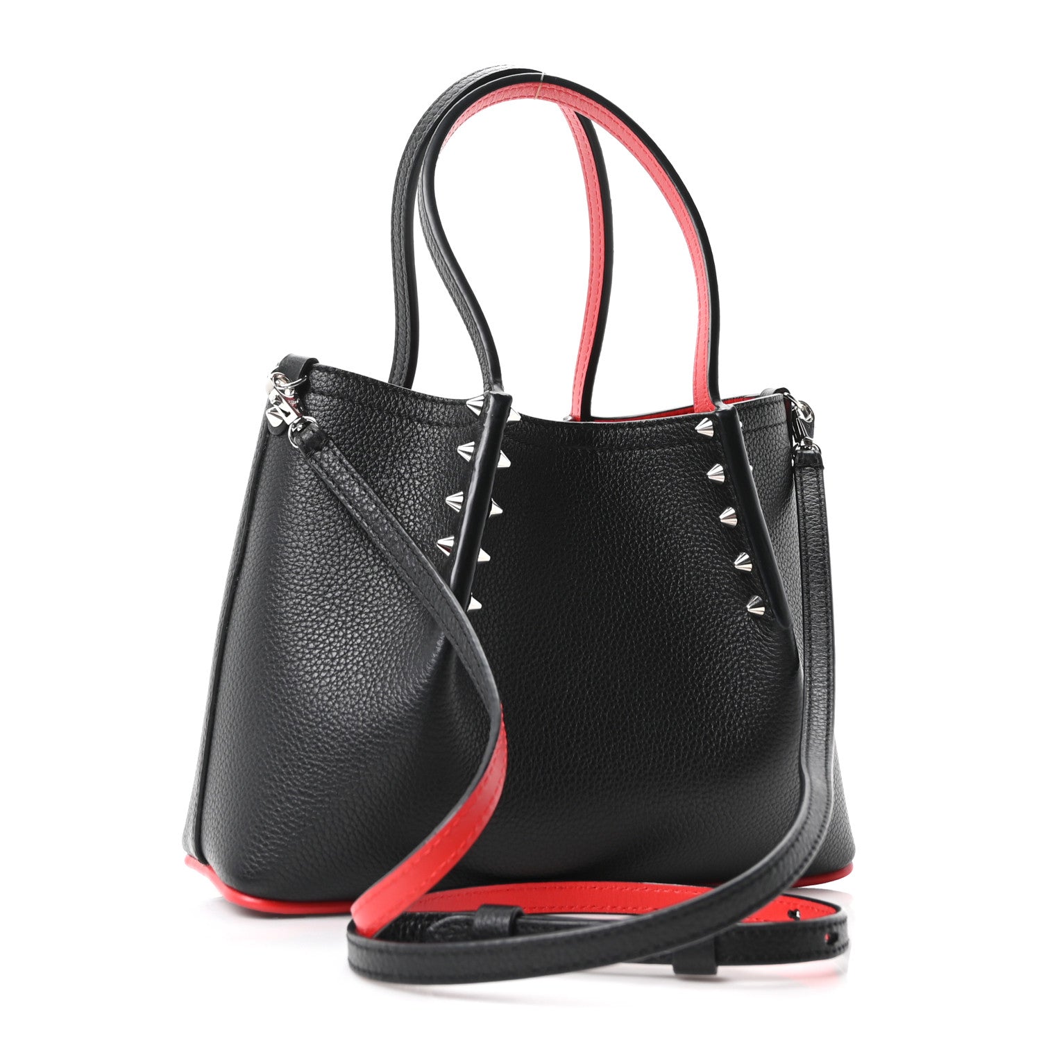 Christian Louboutin Calfskin Spiked Mini Cabarock Shopper Tote