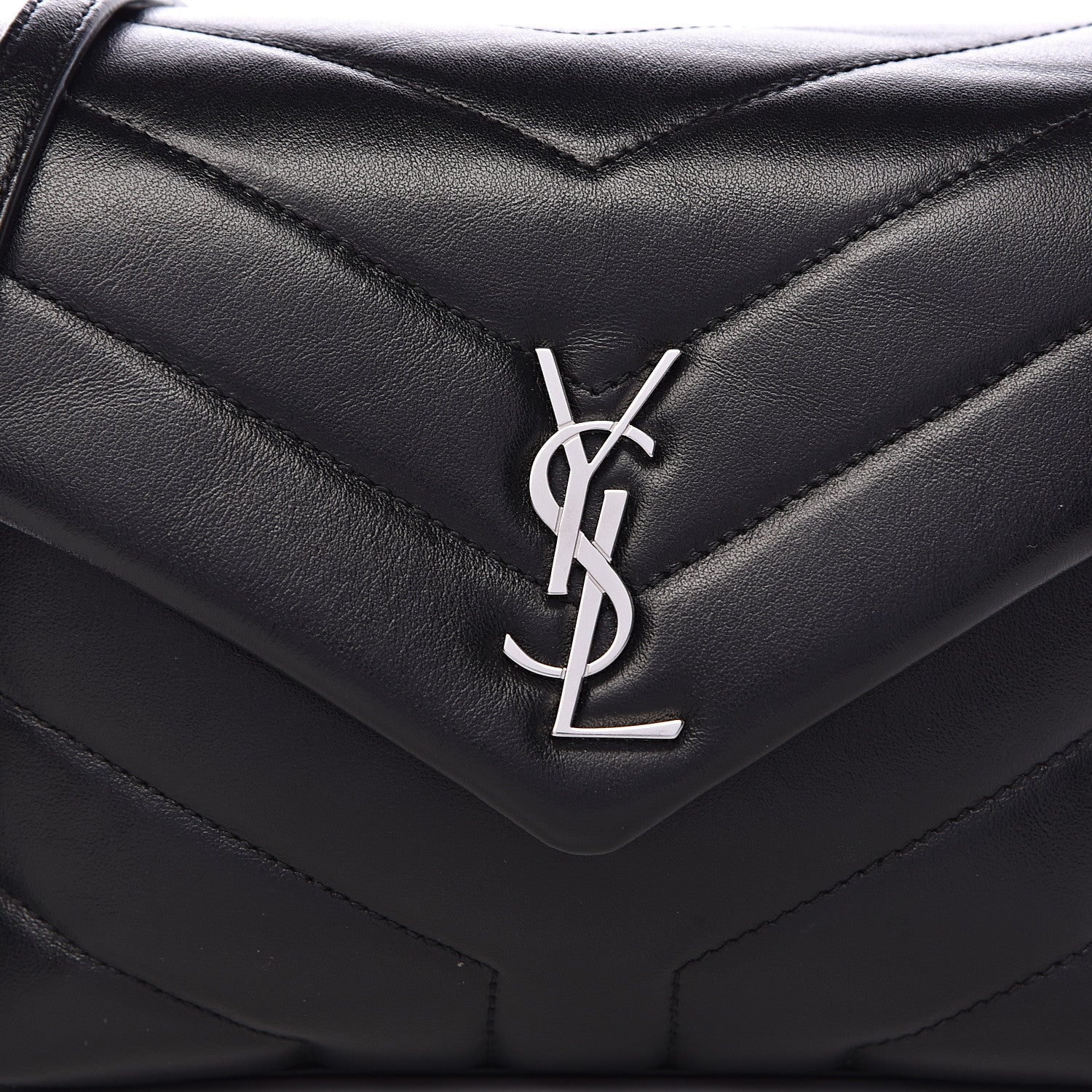 Saint Laurent Calfskin Y Quilted Monogram Toy Loulou Crossbody Bag Black 10 of 13