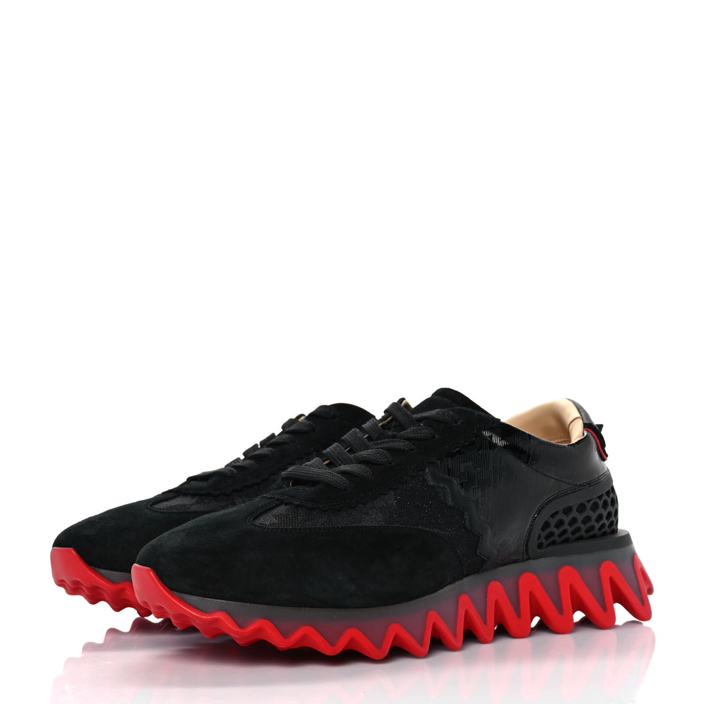 Suede Glitter Mens Loubishark Sneakers 44 Black