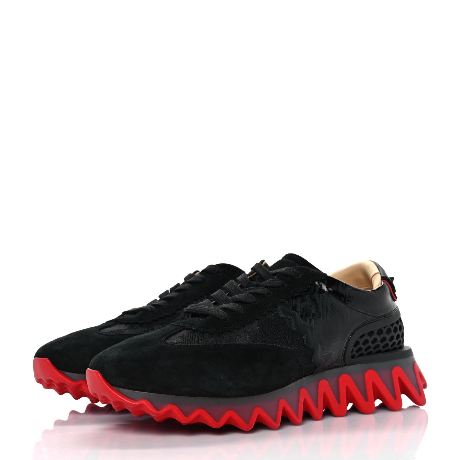 Christian Louboutin Suede Glitter Mens Loubishark Sneakers 44 Black 3 of 8