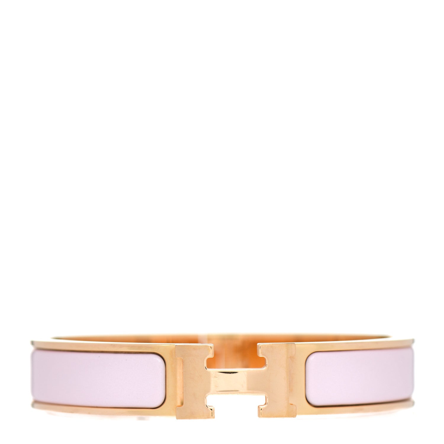 Hermes Enamel Narrow Clic Clac H Bracelet PM Rose Dragee 1 of 4
