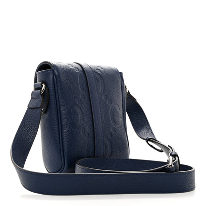 Gucci Piuma Calfskin Jumbo GG Embossed Messenger Bag Blue 2 of 10