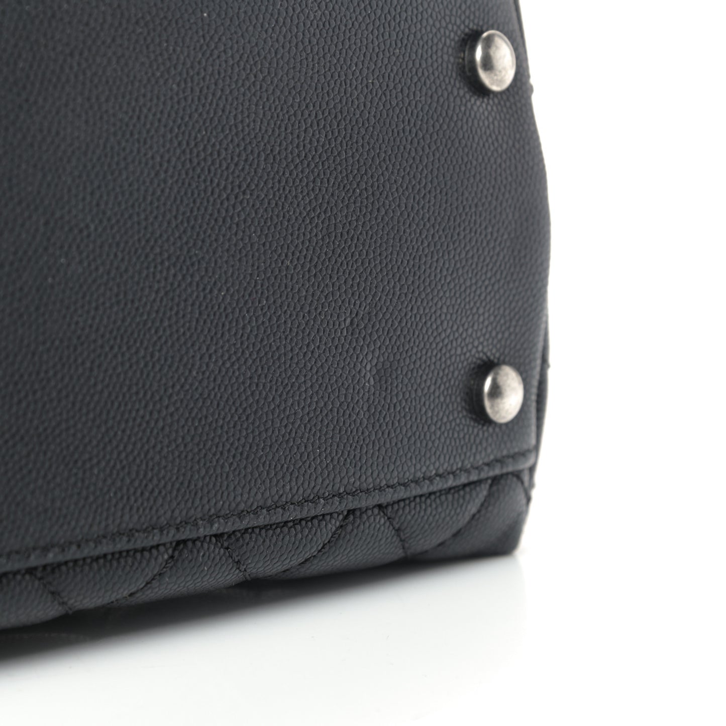 Caviar Lizard Quilted Medium Coco Handle Flap Black