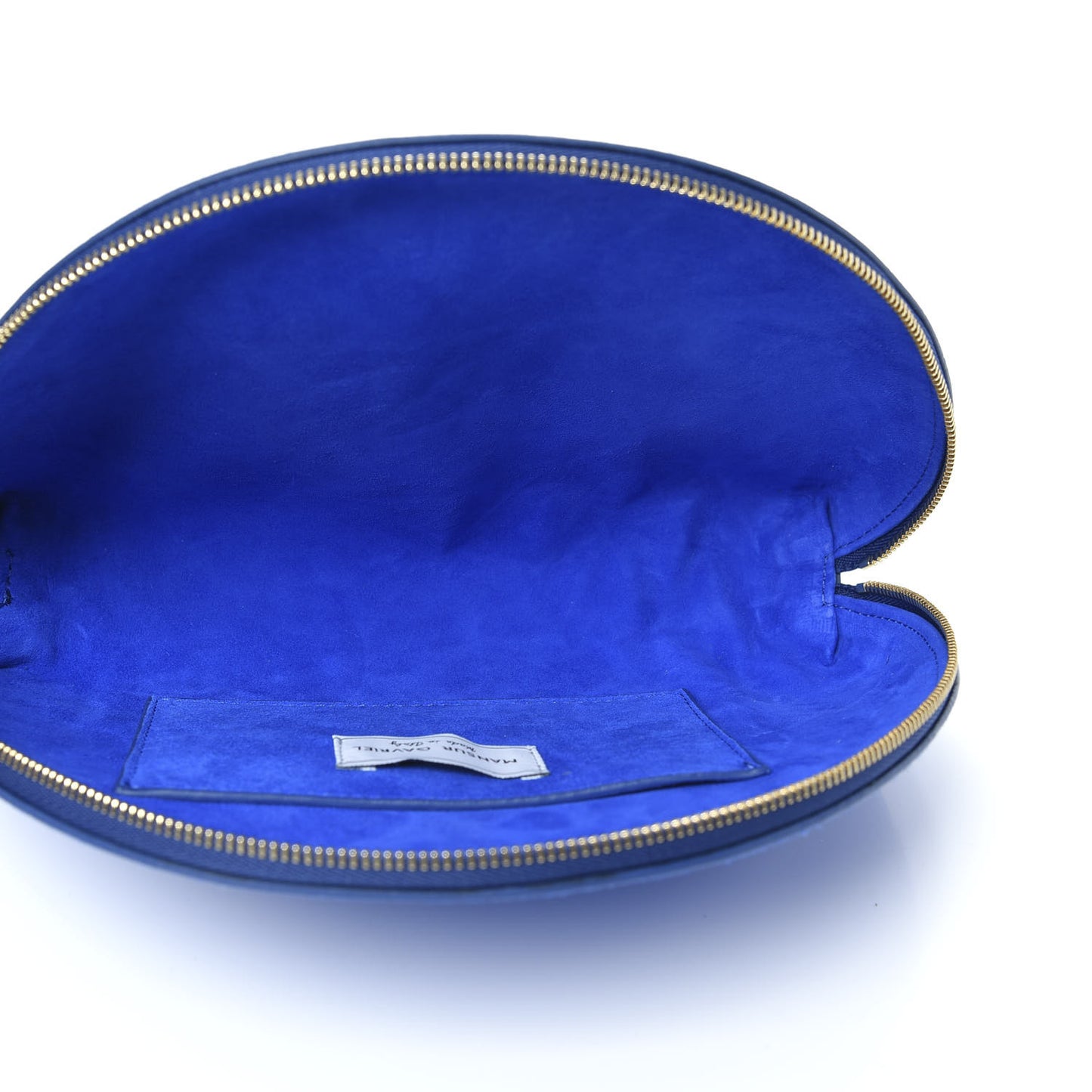 Suede Half Moon Clutch Royal Blue