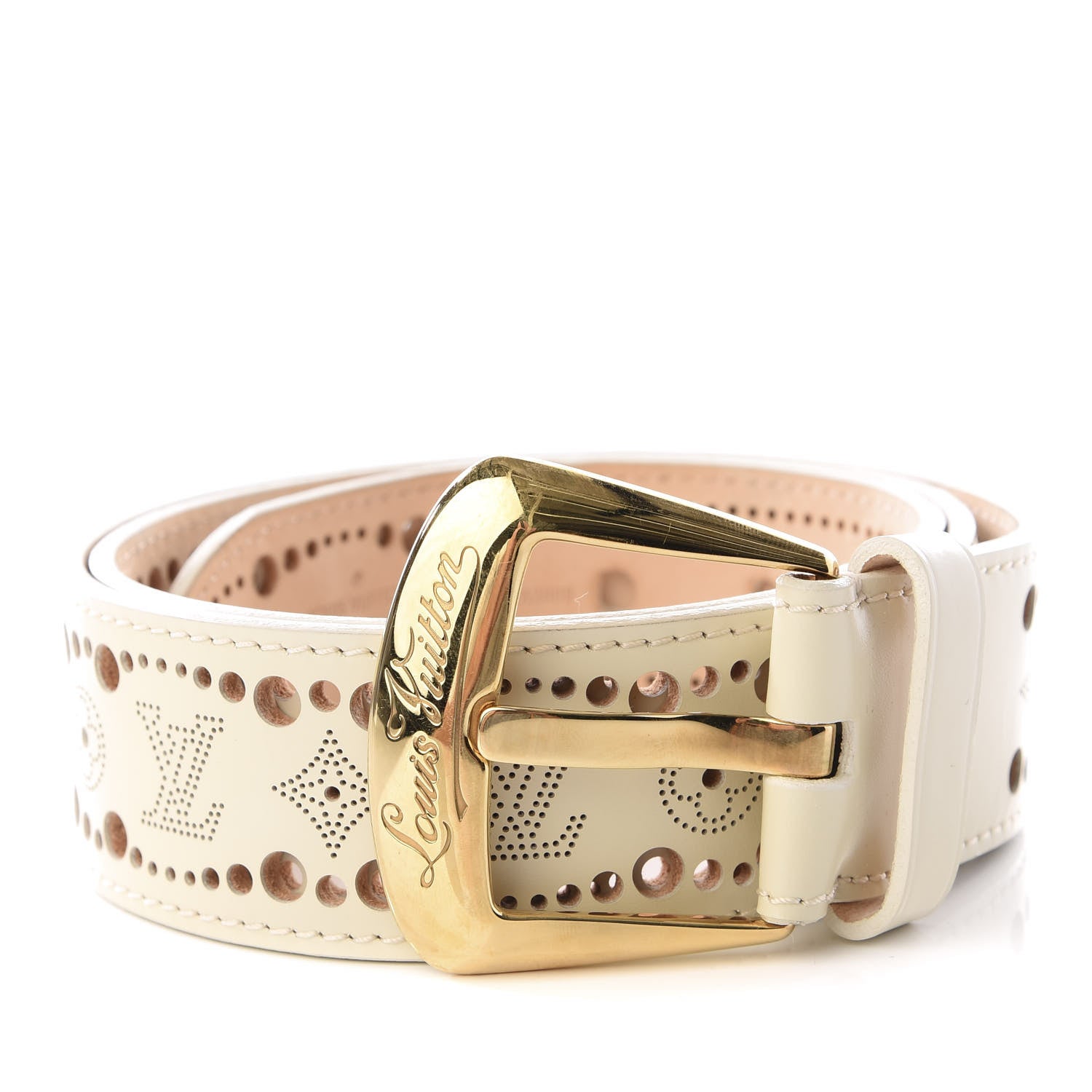 Louis Vuitton Nomade Perforation Belt 85 34 White 1 of 7
