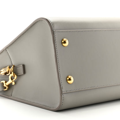 Saint Laurent Smooth Calfskin Small Monogram Cabas Oyster Grey 9 of 12