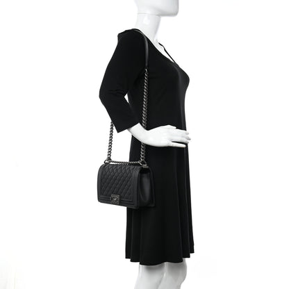 Chanel Calfskin Quilted Medium Boy Flap Black 2 of 11