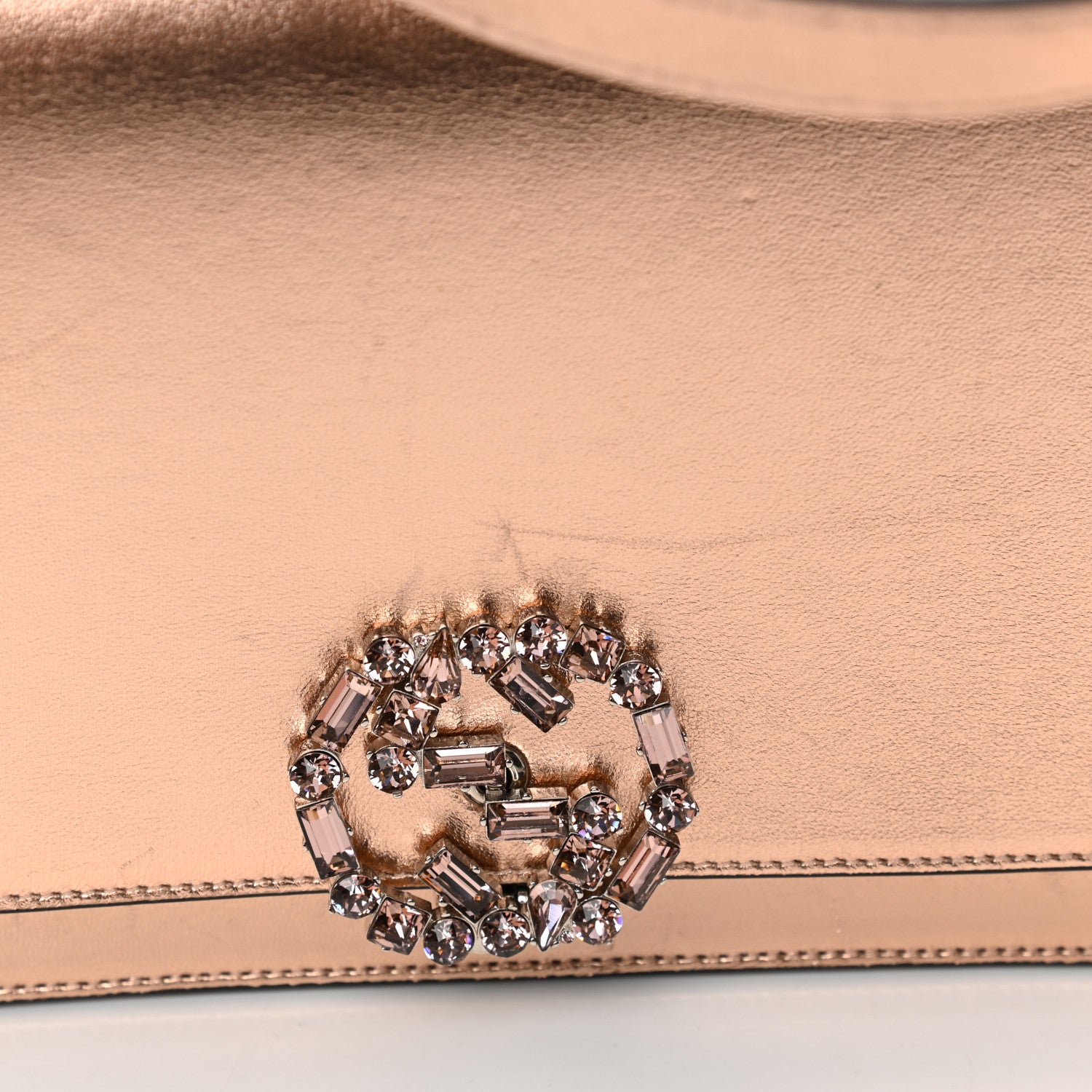 Gucci Metallic Nappa Crystal GG Broadway Shoulder Bag Pink 29 of 35