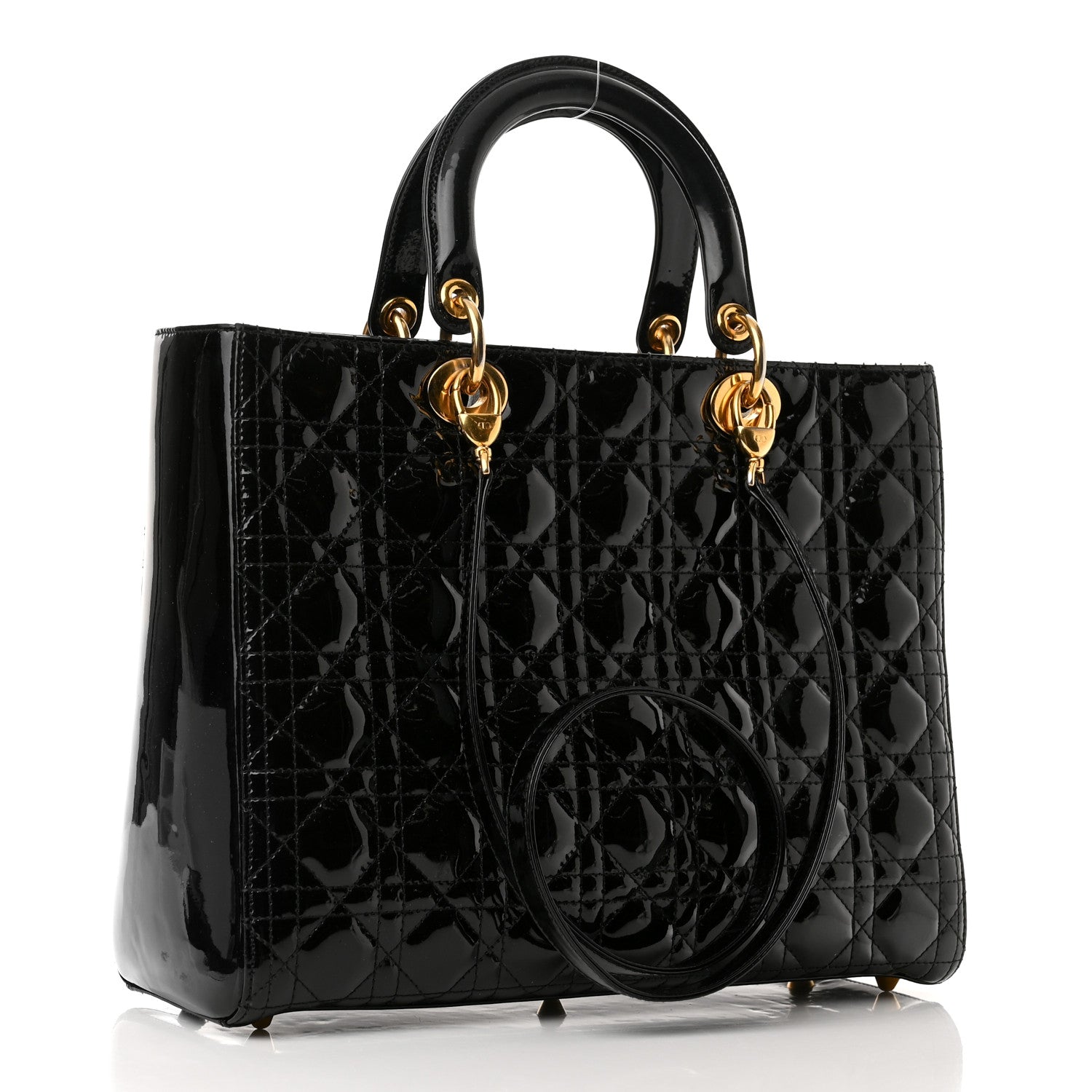 Christian Dior Patent Cannage Large Lady Dior Black 3 of 11