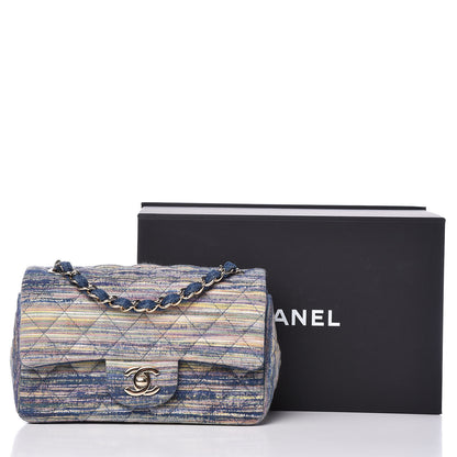 Chanel Denim Mini Rectangular Flap Bag Navy Yellow Purple Green 10 of 10