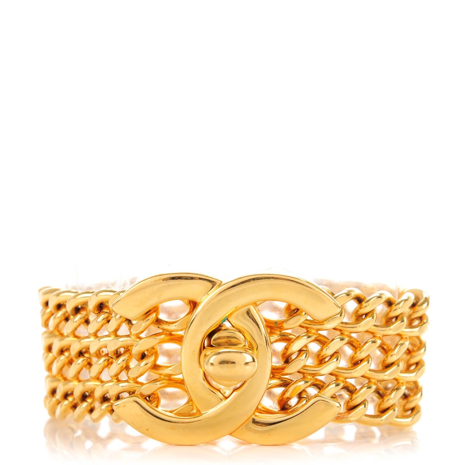 Chanel CC Turnlock Chain Bracelet Gold 1 of 5