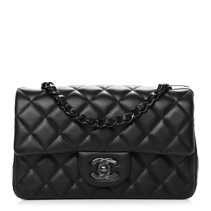 Chanel Lambskin Quilted Mini Rectangular Flap So Black 1 of 9