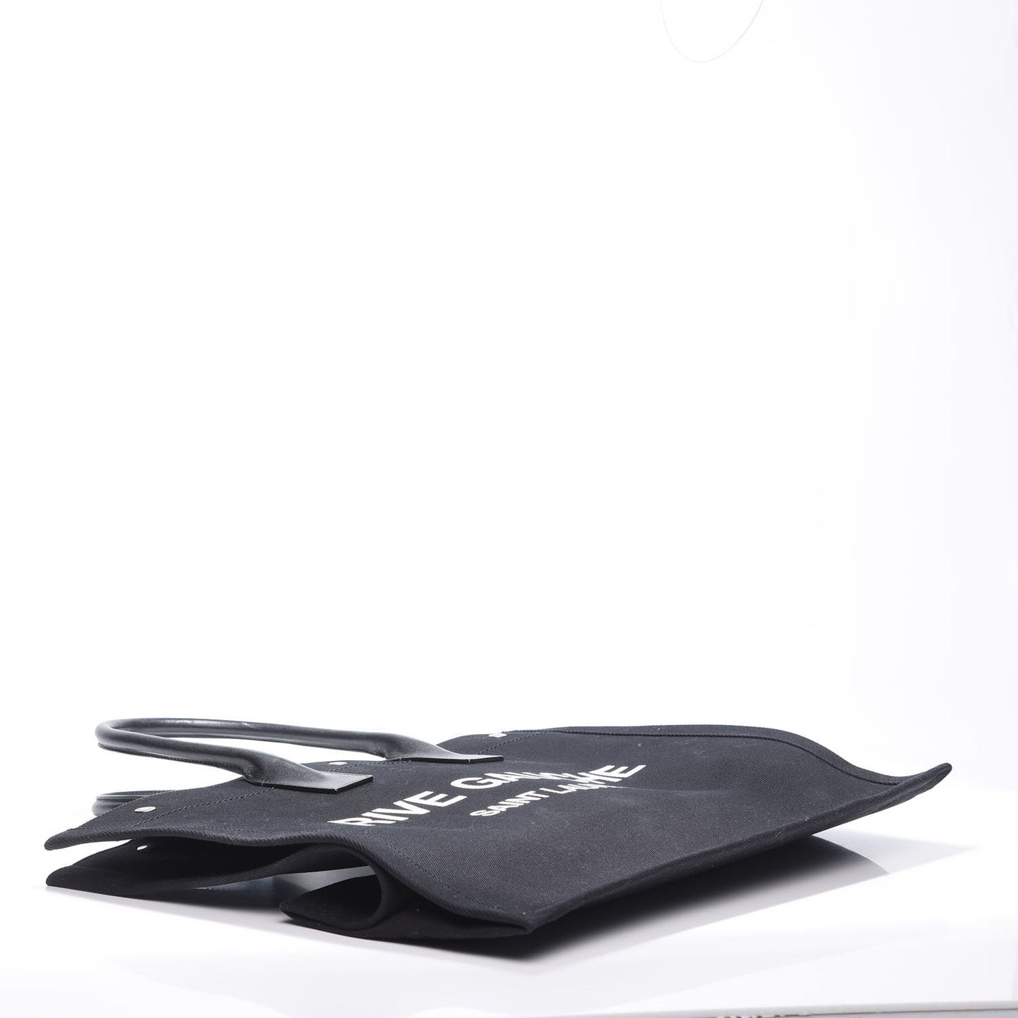Linen Calfskin Rive Gauche Tote Black