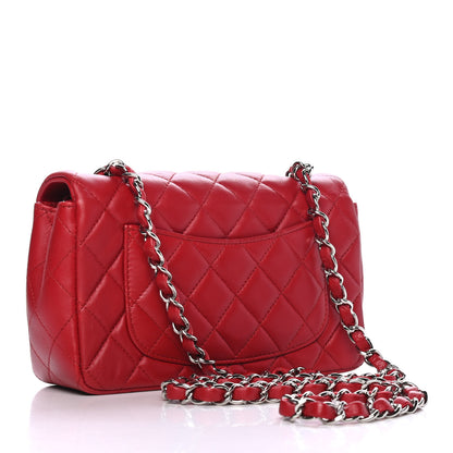 Chanel Lambskin Quilted Mini Rectangular Flap Red 2 of 4
