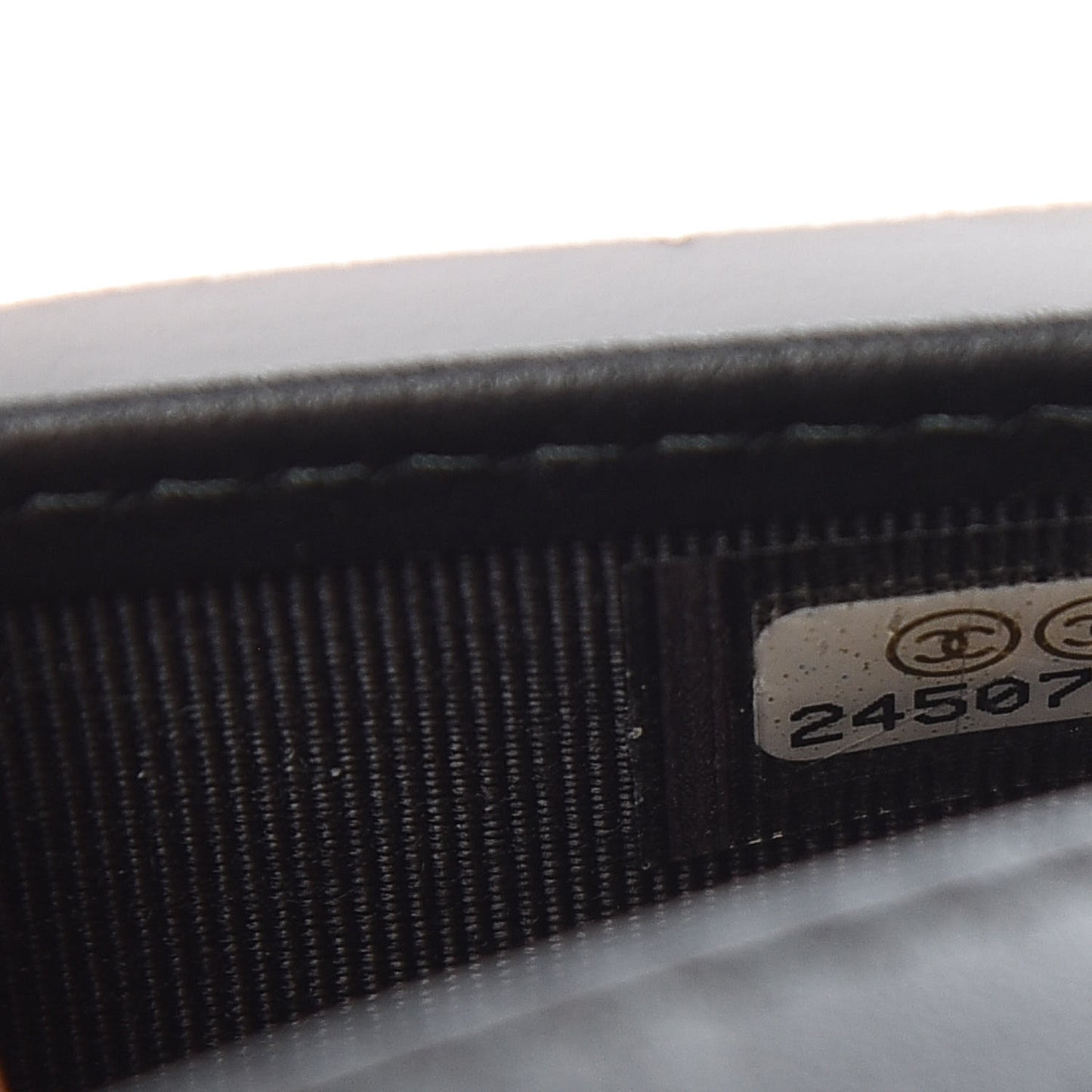 Logo Calfskin Embossed Quilted Card Holder Wallet Black
