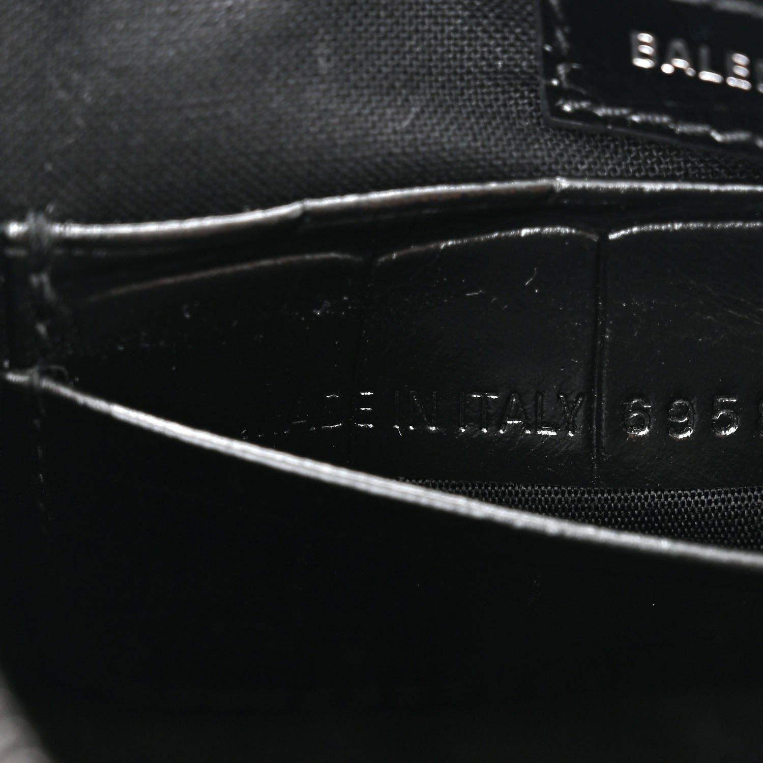 Balenciaga Extra Supple Calfskin Crystal Crocodile Embossed Le Cagole Mini Purse With Chain Black 7 of 12