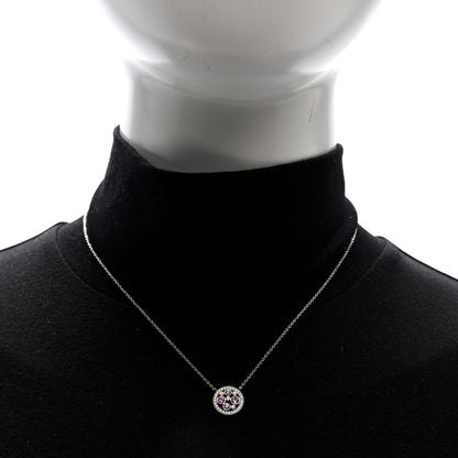 Tiffany Platinum Diamond Pink Sapphire Cobblestone Pendant Necklace 2 of 5