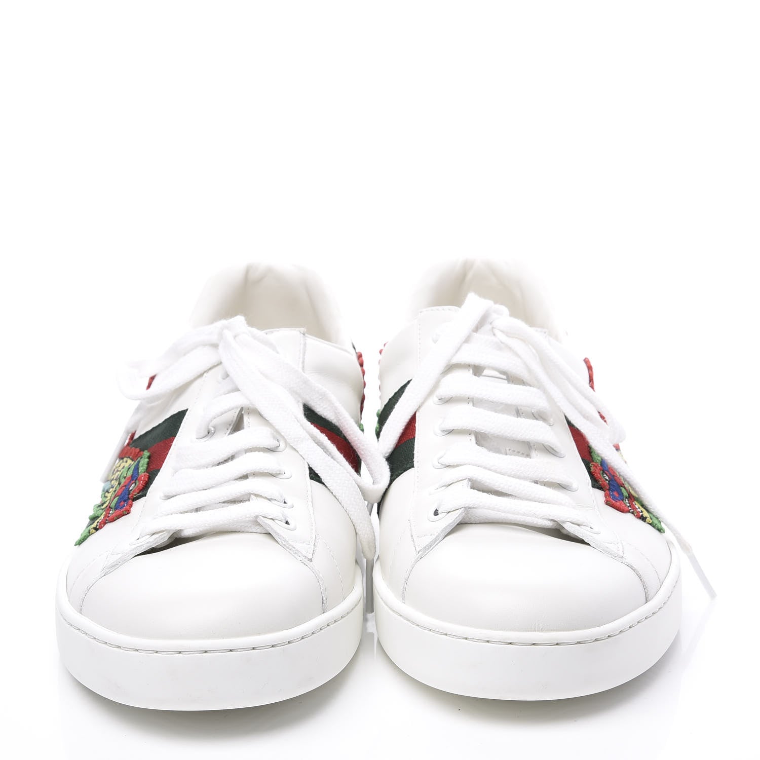 Gucci Calfskin Ayers Web Dragon Embroidered Mens New Ace Sneakers 9 White 3 of 10