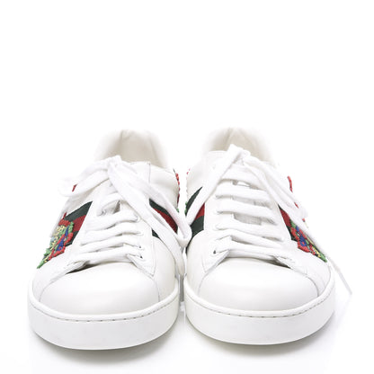Gucci Calfskin Ayers Web Dragon Embroidered Mens New Ace Sneakers 9 White 3 of 10