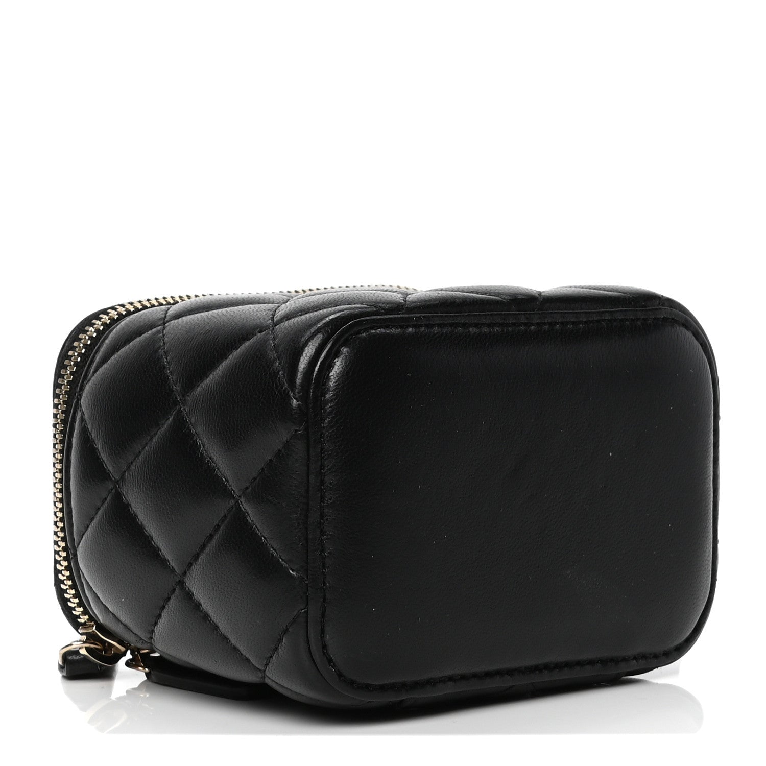 Chanel Lambskin Quilted Mini Vanity Case With Chain Black 3 of 6