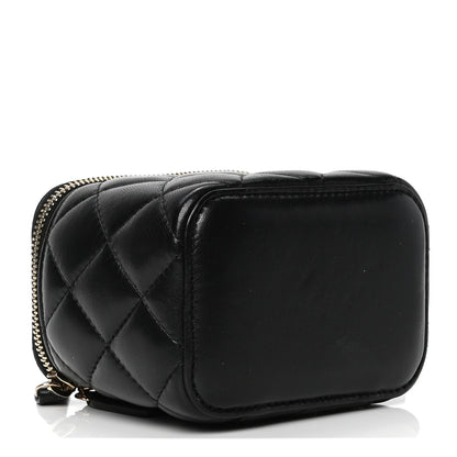 Chanel Lambskin Quilted Mini Vanity Case With Chain Black 3 of 6