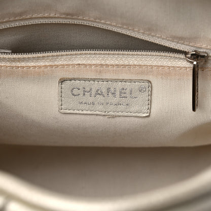 Chanel Metallic Caviar Quilted Bowler Pearl 6 of 17